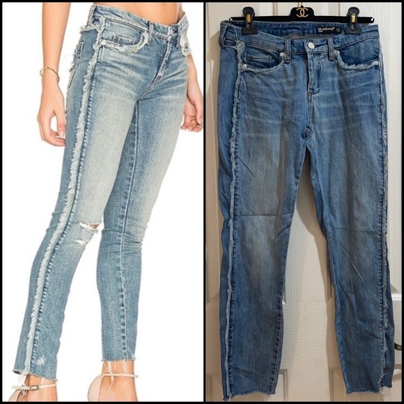 FRAYED Denim Jeans Size 27 BlankNYC skinny Frays for Days 27x27 stretch like new - Picture 1 of 10